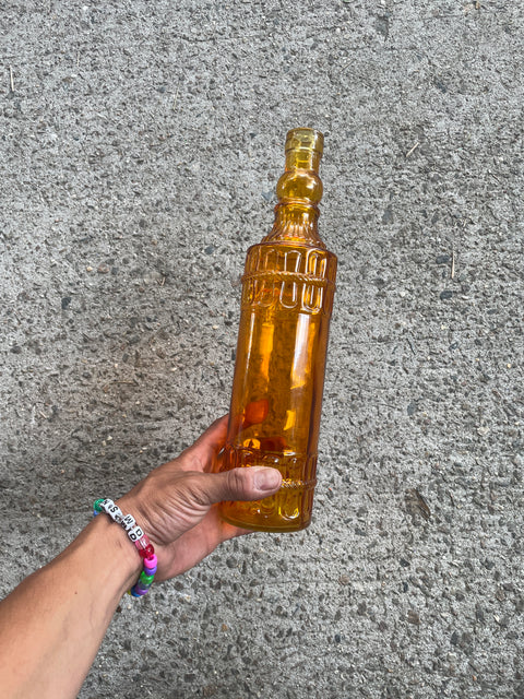 Vintage Glass Orange Bottle