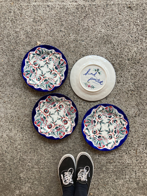 Hand Painted Anthropology Dinner Plates