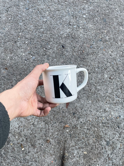 Pottery Barn "K" (for Ketamine) Mug