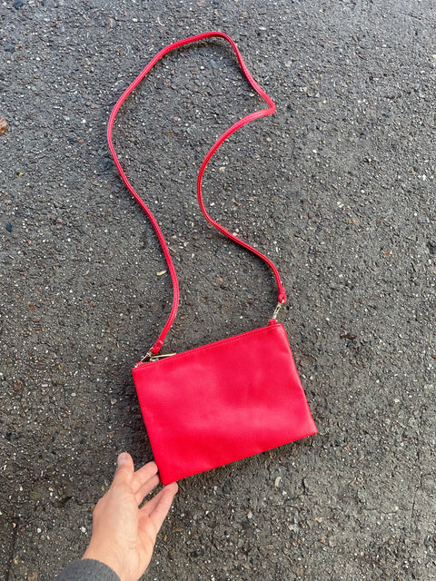 Red Vegan Leather Purse