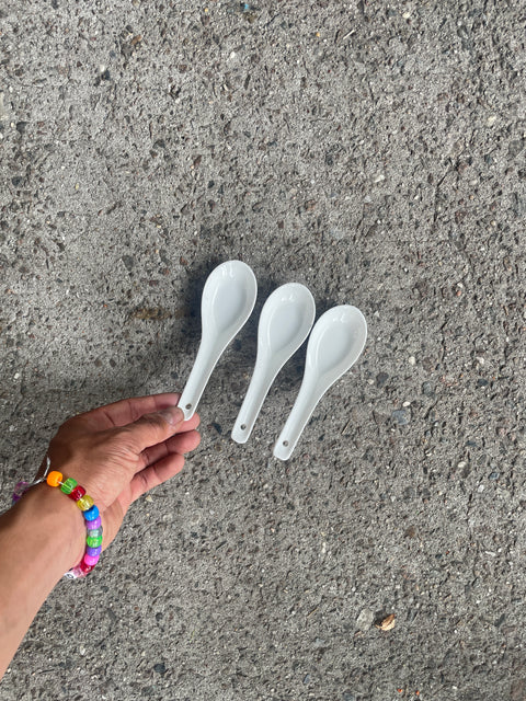 3 Ceramic Wonton Spoons