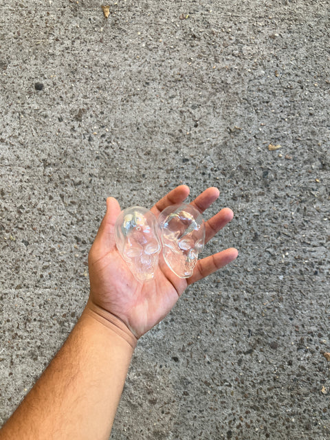 Pair of Glass Skulls