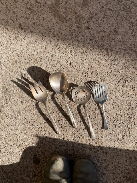 4 Vintage Silver Servingware