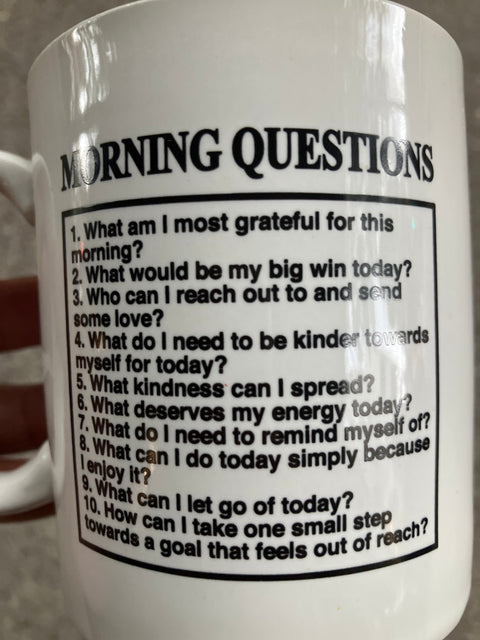 Mindful Morning Questions Mug