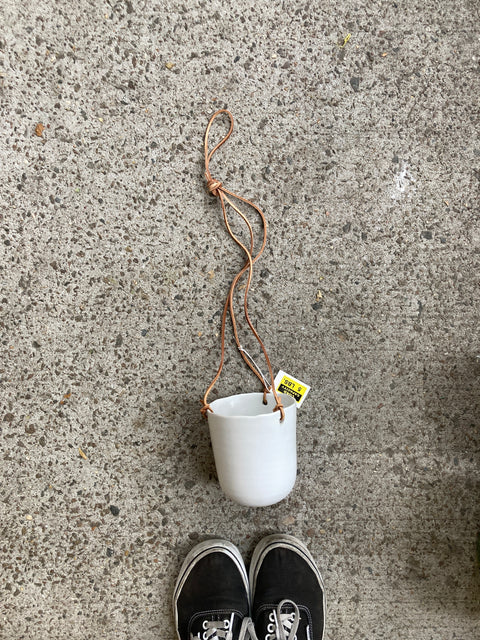 White Hanging Plant Pot, 5” Wide