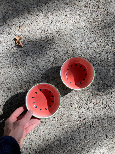 Two Watermelon Bowls Made In Japan