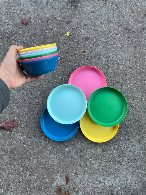 Colorful Bowl and Plates Set for a Kid