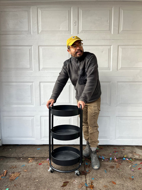 3 Tier Round Metal Utility Cart