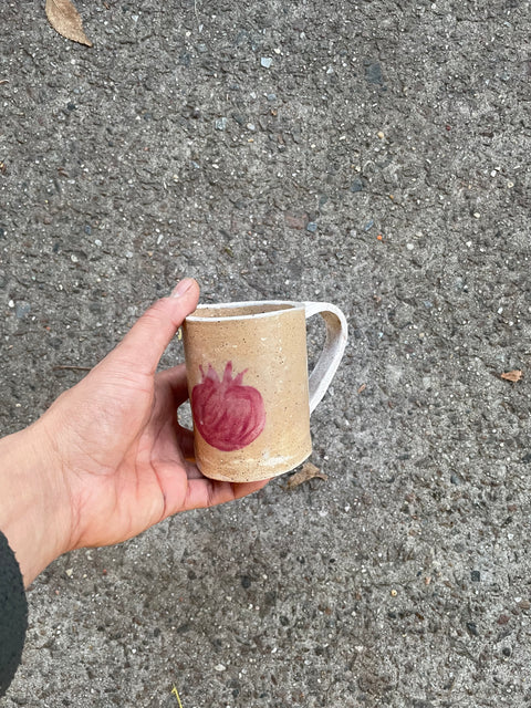 Radish-adorned Handmade Ceramic Mug