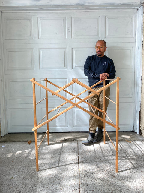 Vintage Foldable Wood Clothes Drying Rack