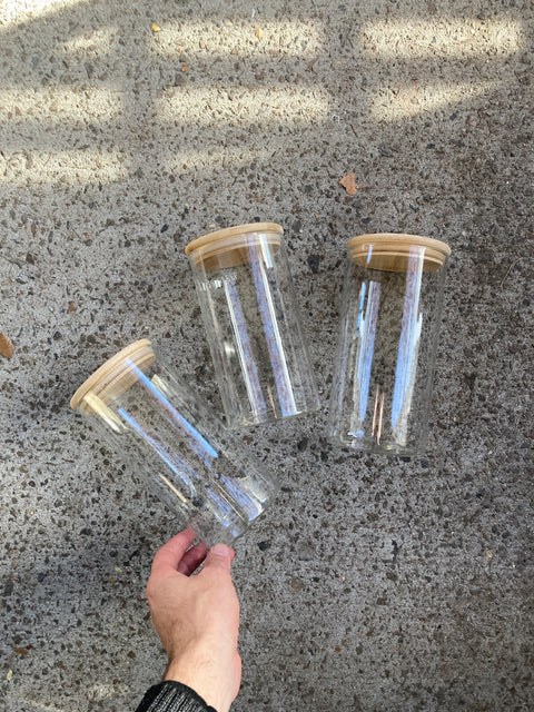 Three Fancy Air Tight Glass Tube Kitchen Jars