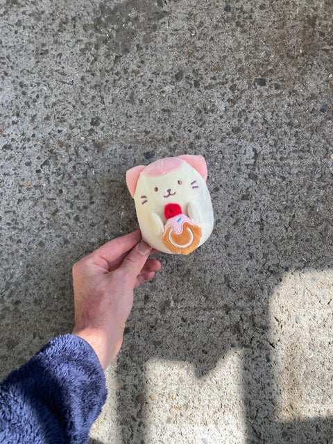 Lil’ Cat Holding A Cake Plush