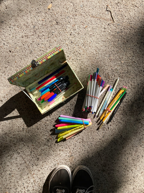 A Whoole Bunch Of Pencils And A Box To Hold Them