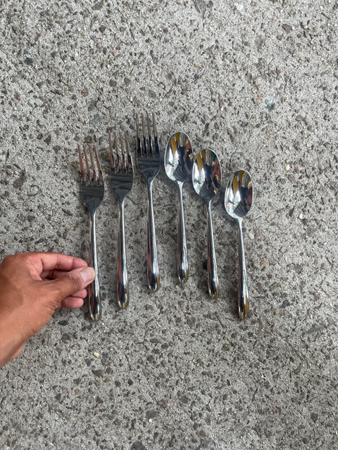 Modern Set of Forks and Spoons