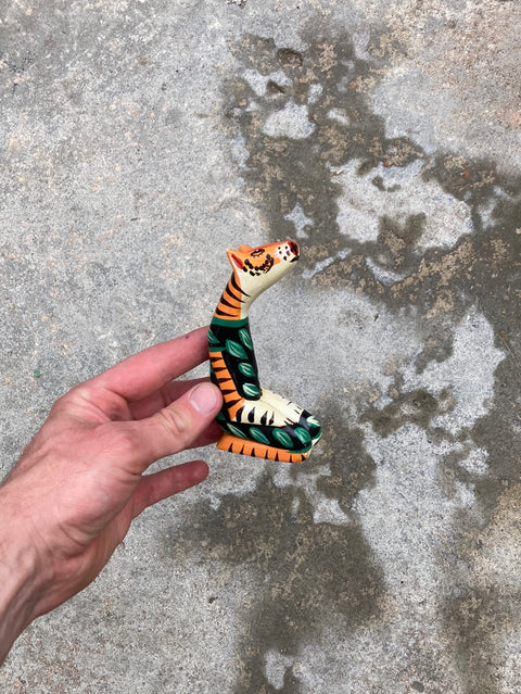 Hand Painted Kneeling Tiger