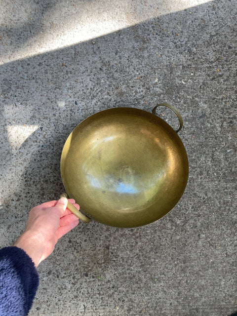 Thai Traditional Wok Brass Pan, 13” Wide