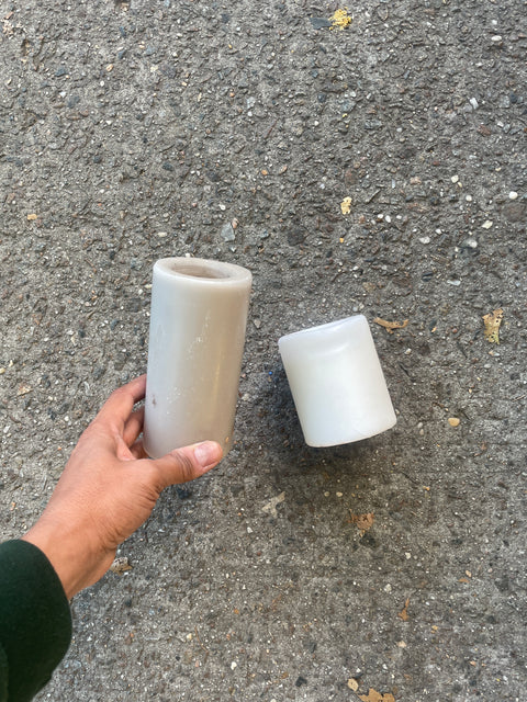 A White and A Gray Candle