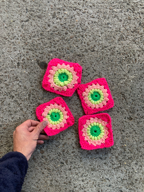 4 Handmade Crochet Coasters