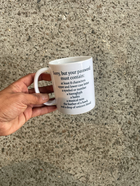 Mug Prompting You To Use A Password Manager