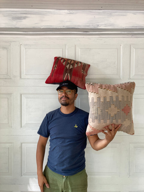 Pair Of Vintage New Mexico Style Square Cushions