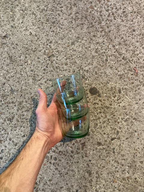 3 Cute Green Drinking Glasses