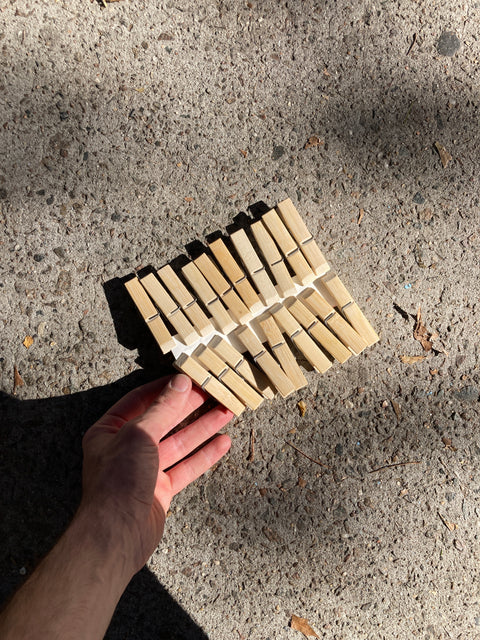 Bunch Of Wood Clothespins