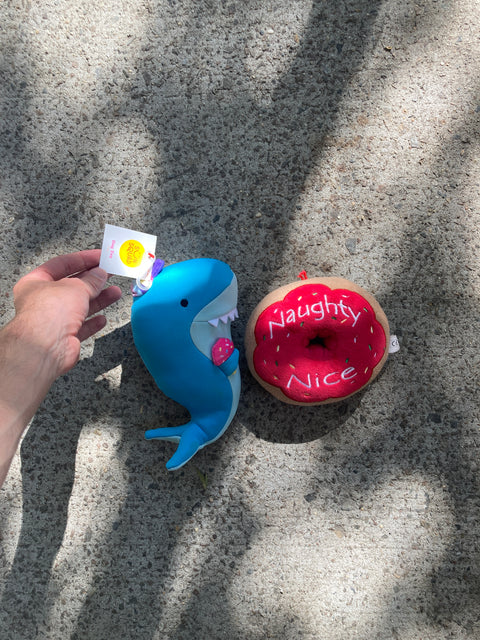 A Shark & A Donut Dog Toys