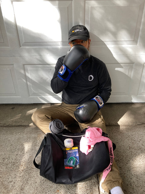 Boxing Kit With Duffel, 14oz Gloves, Wraps & Unopened Adult Wilson Mouthguard