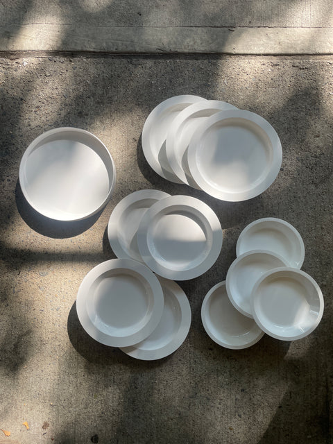 Designer Barnhouse-style White Plate Set