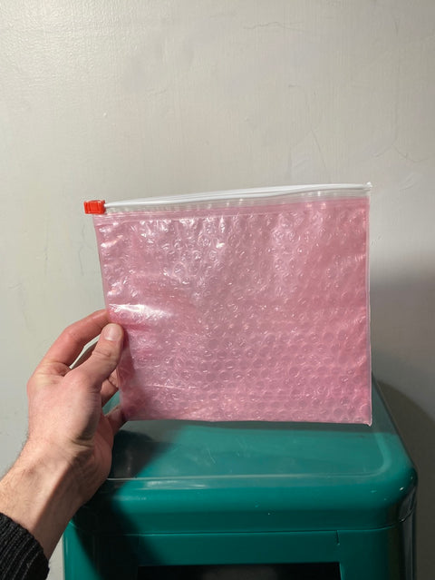 Pink Bubble Wrap Ziplock Bag