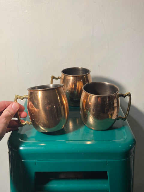 Set Of Vintage Moscow Mules Copper Mugs