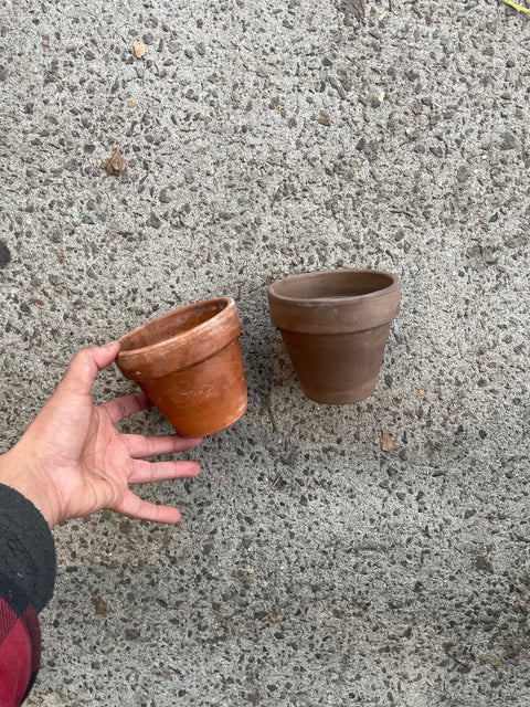 2 Small Terracotta Pots