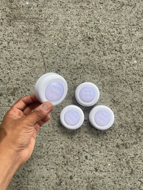 LED Puck Lights with Adhesive Backs, AAA Batteries Required