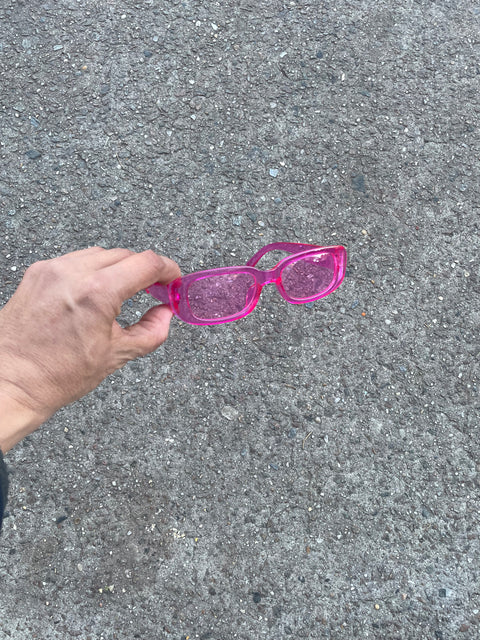 Bad Bunny-esque Pink Glasses