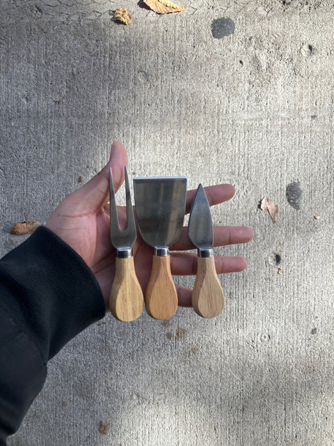 Wooden Handle Cheese Knives