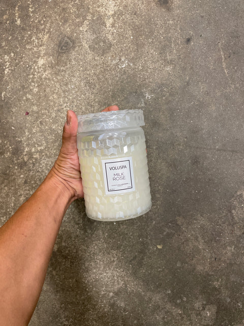 Big Milk Rose Candle