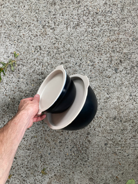 Two Metal Kitchen Mixing Bowls