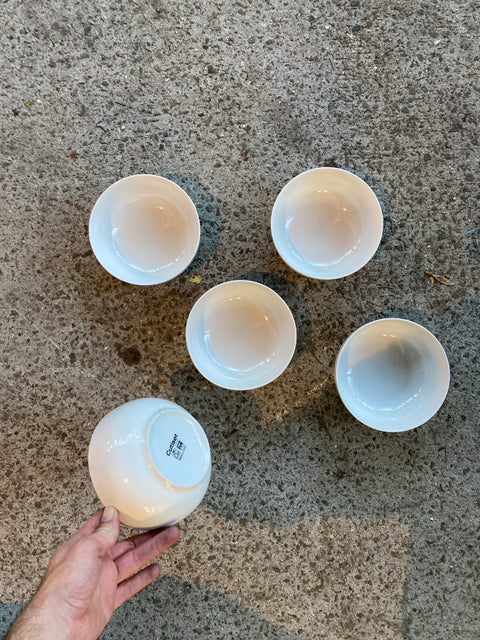 Five Cutiset White Kitchen Bowls