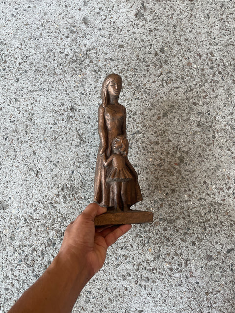 Metal Cast Mother & Child Statue