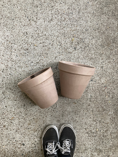 Two Medium Size Terracotta Pots, 8” Wide