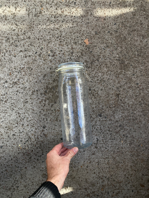 A Looong And Airtight Clear Glass Mason Jar