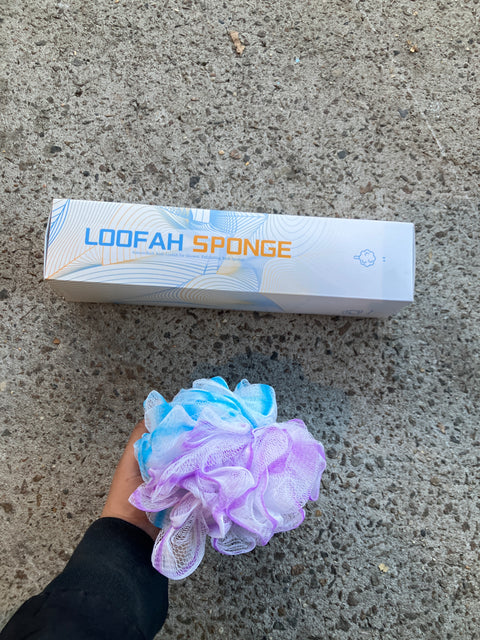 Three Colorful Loofah Sponges