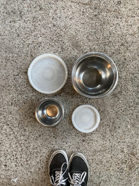 Two Stainless Steel Kitchen Bowls, 8.5” & 6”