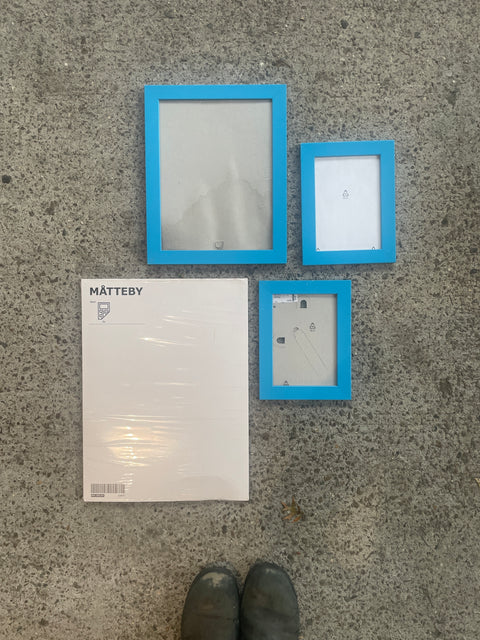 Some Blue Ikea Frames with Replacement Backings