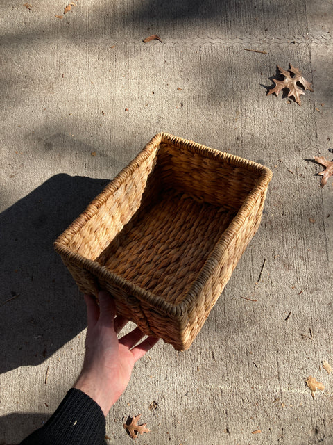 Handwoven Storage Basket, 9.5x12”