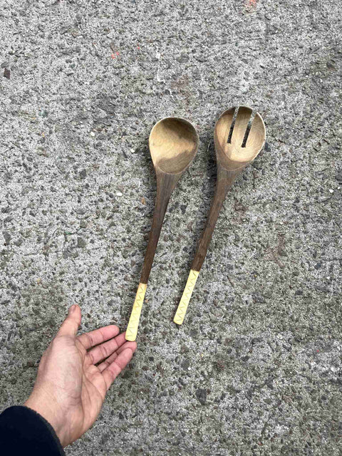 Beautiful Wooden Serving Utensils Set