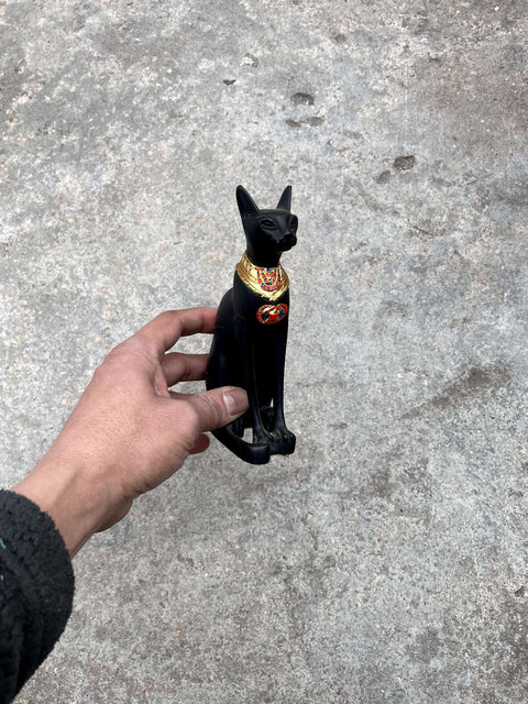 Black Cat Ceramic Statue