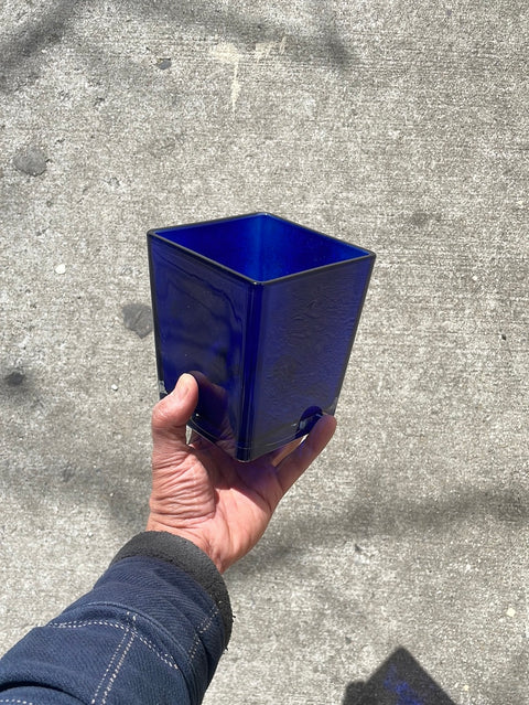 Blue Rectangular Vase