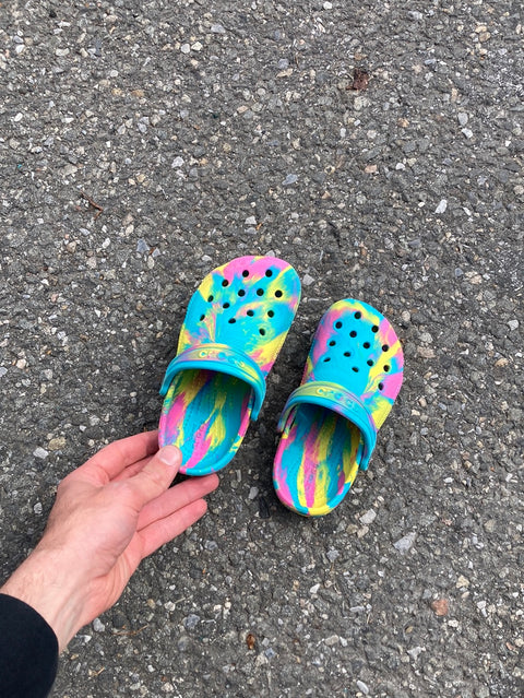 Rainbow Kids Crocs Size 10