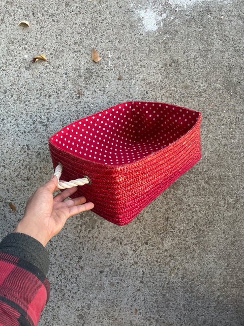 A Basket With Red Dots